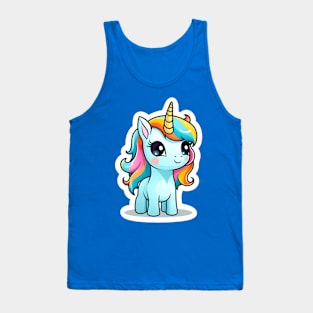 cute Kawaii Unicorn sticker Tank Top